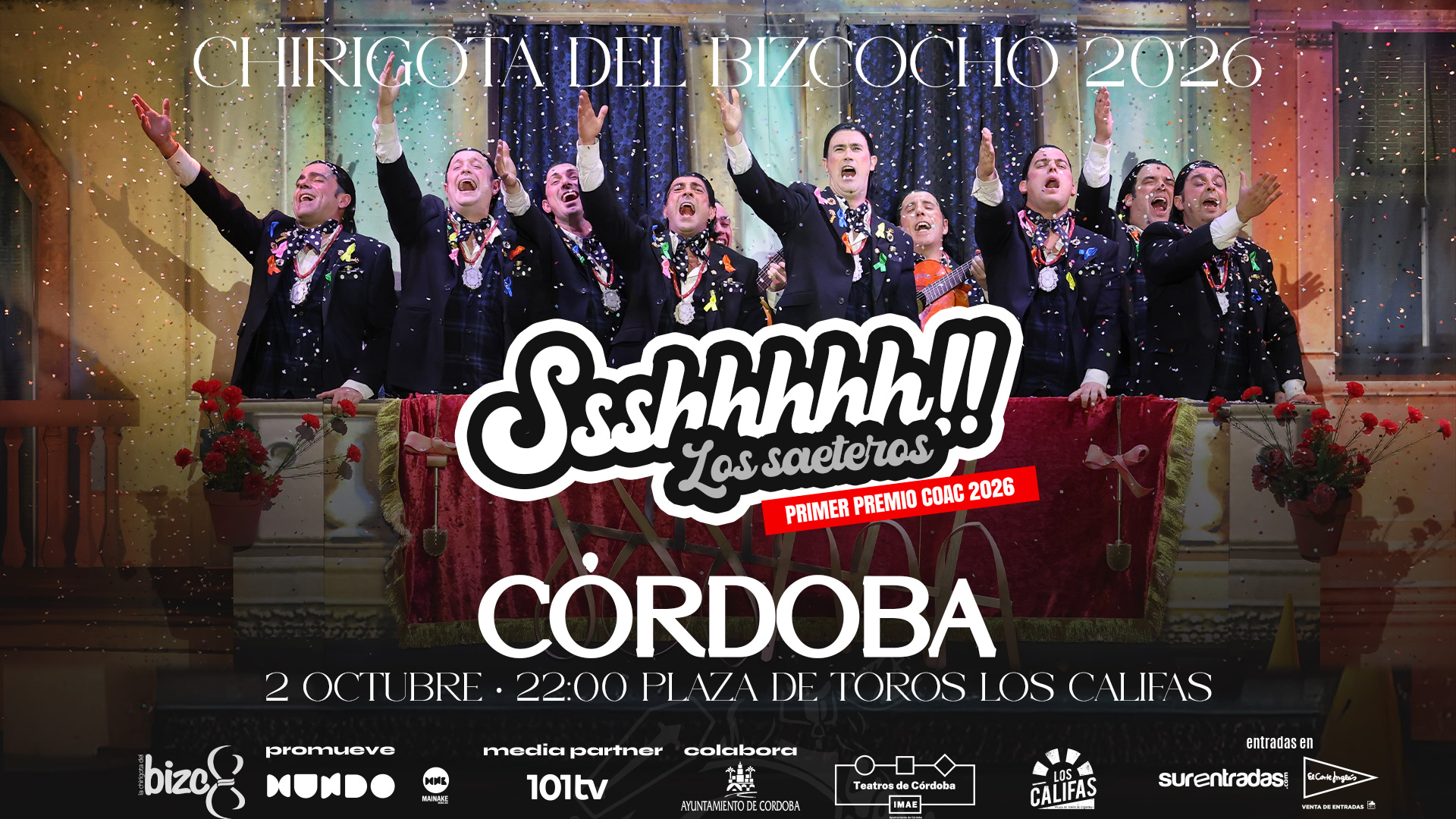 La chirigota del Bizcocho actuará en la Plaza de Toros de Córdoba el 2 de octubre